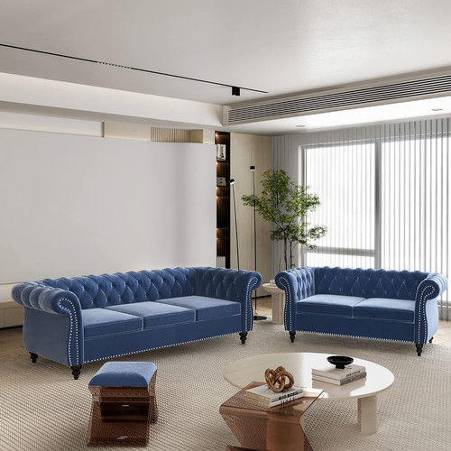 Piece velvet chesterfield - velvet,