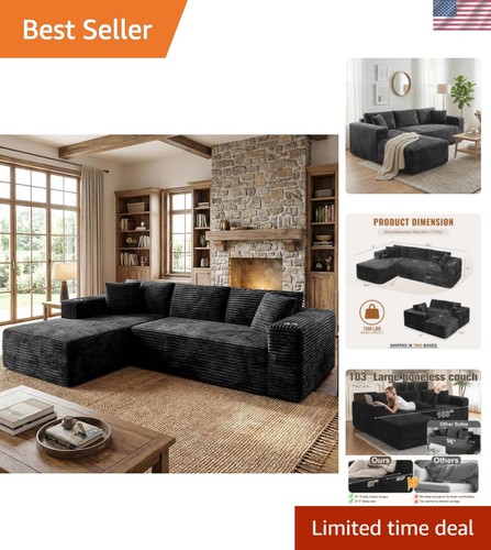 Stylish 103 black sectional - black,