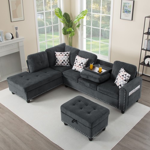 Shaped couch modular - couch,