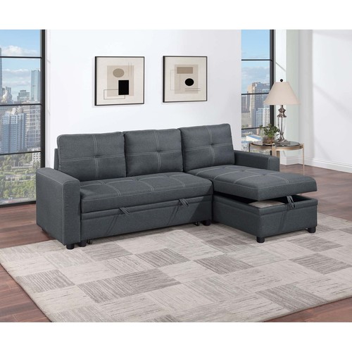 Charcoal polyfiber sectional - charcoal,